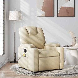 Fauteuil inclinable de massage en tissu crème 630399630399