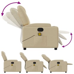 Fauteuil inclinable de massage en tissu crème 630399630399