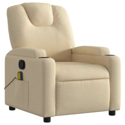 Fauteuil de massage inclinable Crème Tissu 630401630401