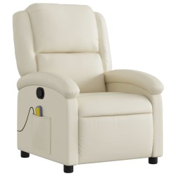 Fauteuil de massage inclinable en similicuir crème 630403630403