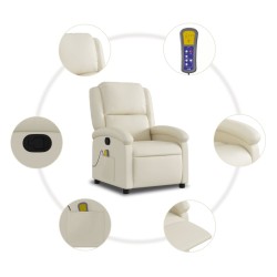 Fauteuil de massage inclinable en similicuir crème 630403630403