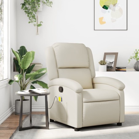 Fauteuil de massage inclinable en similicuir crème 630404630404