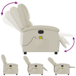 Fauteuil de massage inclinable en similicuir crème 630404630404