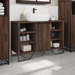 Armoire lavabo de salle de bain chêne marron 91x35x60 cm 630405630405