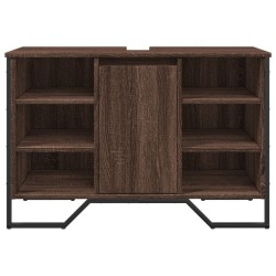 Armoire lavabo de salle de bain chêne marron 91x35x60 cm 630405630405