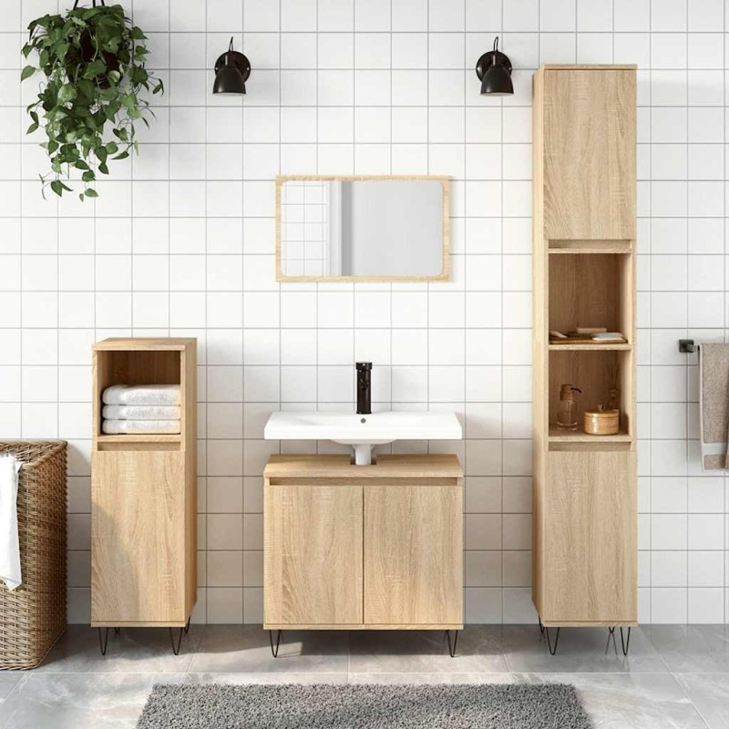 Armoire de bain chêne sonoma 58x33x60 cm bois d'ingénierie 630406630406