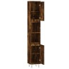 Armoire de bain chêne fumé 30x30x190 cm bois d'ingénierie 630408630408