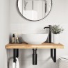 Étagère de vasque murale acier et bois massif d'acacia 630423630423