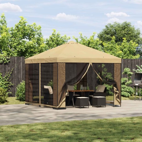 Abri de jardin avec parois 3 x 3 m Crème Polyester et Acier 630424630424