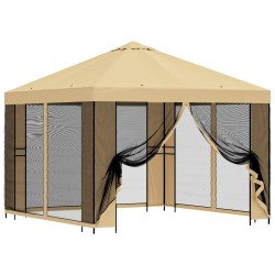 Abri de jardin avec parois 3 x 3 m Crème Polyester et Acier 630424630424
