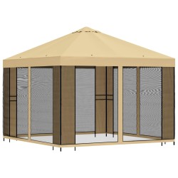 Abri de jardin avec parois 3 x 3 m Crème Polyester et Acier 630424630424