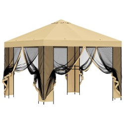 Abri de jardin avec parois 3 x 3 m Crème Polyester et Acier 630424630424