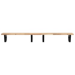 Étagère de vasque murale acier et bois massif d'acacia 630425630425