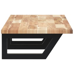 Étagère de vasque murale acier et bois massif d'acacia 630425630425