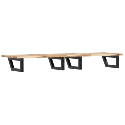 Étagère de vasque murale acier et bois massif d'acacia 630425630425