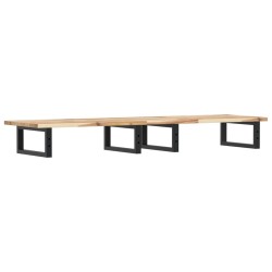 Étagère de vasque murale acier et bois massif d'acacia 630426630426