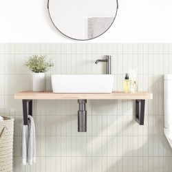 Étagère de vasque murale acier et bois massif de hêtre 630427630427