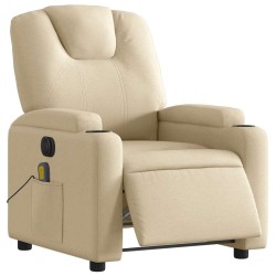 Fauteuil inclinable de massage électrique crème tissu 630428630428