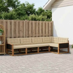 Ensemble de canapés d'extérieur 5 pcs Naturel et Beige 630432630432