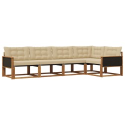Ensemble de canapés d'extérieur 5 pcs Naturel et Beige 630432630432