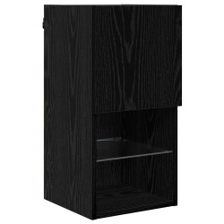 Unité murale de TV 6 pcs Chêne noir Bois d'ingénierie 630435630435