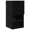 Unité murale de TV 6 pcs Chêne noir Bois d'ingénierie 630435630435
