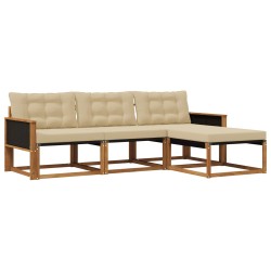 Ensemble de canapés d'extérieur 4 pcs Naturel et Beige 630436630436