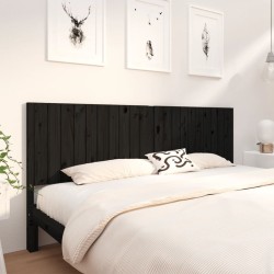 Tête de lit Noir 205,5x4x100 cm Bois massif de pin 630441630441