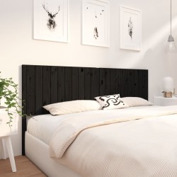 Tête de lit Noir 205,5x4x100 cm Bois massif de pin 630441630441