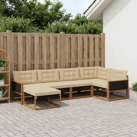 Ensemble de canapés d'extérieur 6 pcs Naturel et Beige 630444630444
