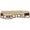 Ensemble de canapés d'extérieur 6 pcs Naturel et Beige 630444630444
