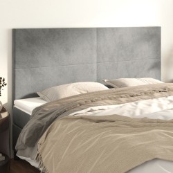 Tête de lit Gris clair 160x5x118/128 cm Velours 630447630447