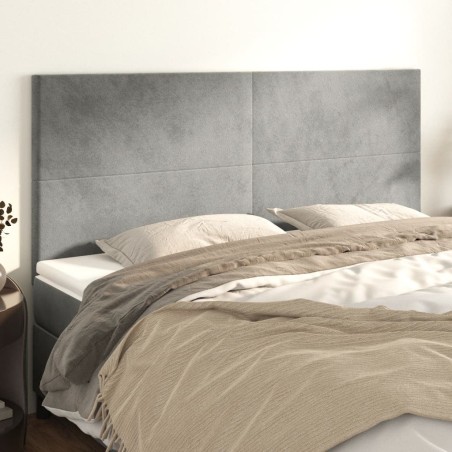 Tête de lit Gris clair 160x5x118/128 cm Velours 630447630447