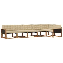 Ensemble de canapés d'extérieur 6 pcs Naturel et Beige 630452630452