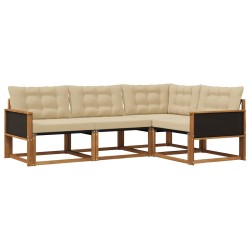 Ensemble de canapés d'extérieur 4 pcs Naturel et Beige 630453630453