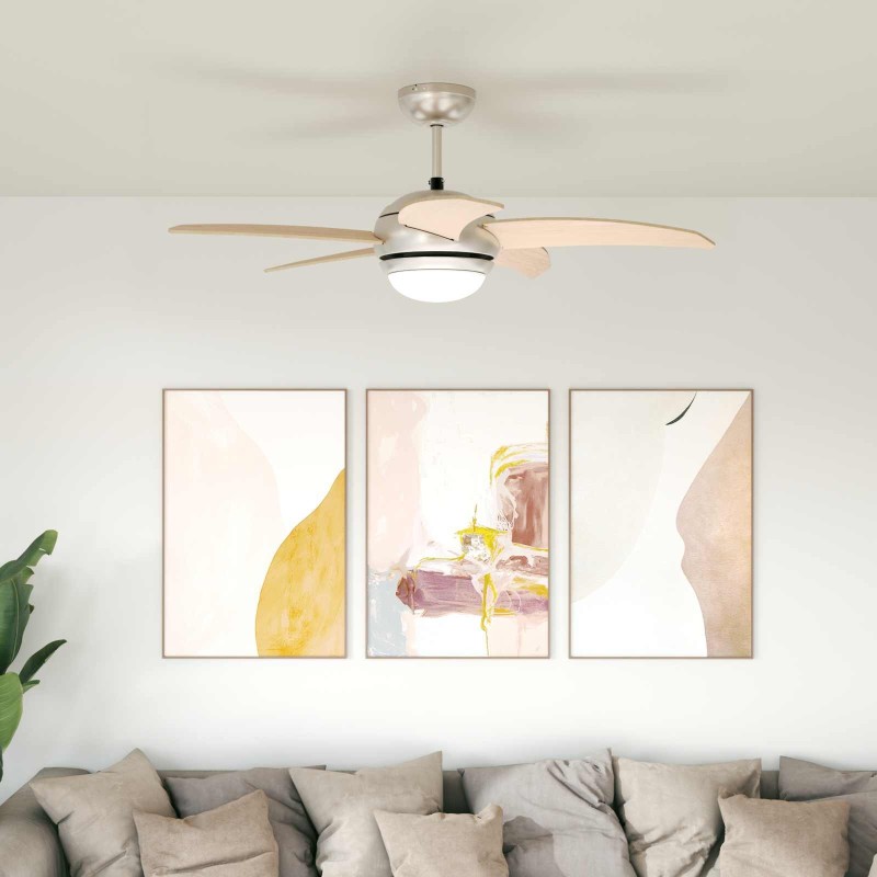 Ventilateur de plafond avec lumière et télécommande Ø 110 cm 630459630459