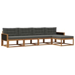 Ensemble de canapés d'extérieur 5 pcs Naturel et Anthracite 630461630461