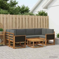 Ensemble de canapés d'extérieur 5 pcs Naturel et Anthracite 630462630462
