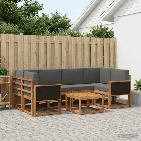 Ensemble de canapés d'extérieur 5 pcs Naturel et Anthracite 630462630462