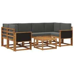 Ensemble de canapés d'extérieur 5 pcs Naturel et Anthracite 630462630462