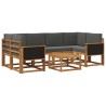 Ensemble de canapés d'extérieur 5 pcs Naturel et Anthracite 630462630462
