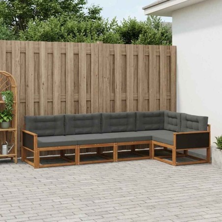 Ensemble de canapés d'extérieur 5 pcs Naturel et Anthracite 630463630463
