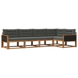 Ensemble de canapés d'extérieur 5 pcs Naturel et Anthracite 630463630463