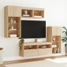 Unités murales TV avec LED 5 pcs chêne sonoma bois d'ingénierie 630465630465
