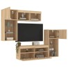 Unités murales TV avec LED 5 pcs chêne sonoma bois d'ingénierie 630465630465