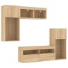 Unités murales TV avec LED 5 pcs chêne sonoma bois d'ingénierie 630465630465