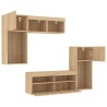 Unités murales TV avec LED 5 pcs chêne sonoma bois d'ingénierie 630465630465