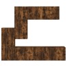Unités murales TV 5 pcs chêne fumé bois d'ingénierie 630468630468