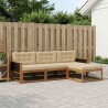 Ensemble de canapés d'extérieur 4 pcs Naturel et Beige 630474630474
