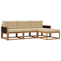 Ensemble de canapés d'extérieur 4 pcs Naturel et Beige 630474630474